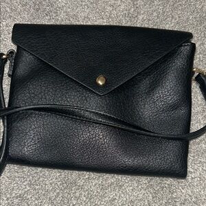 Elegant Black Leather Clutch Crossbody